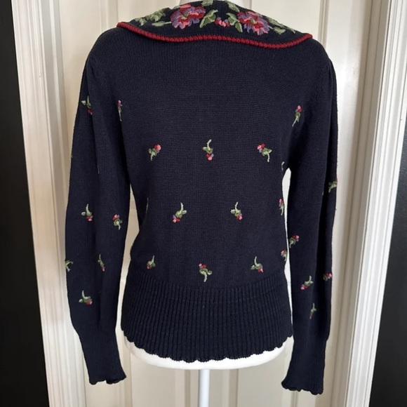 Vintage Herman Geist Hand Embroidered Sweater 
Size Medium - Picture 4 of 12
